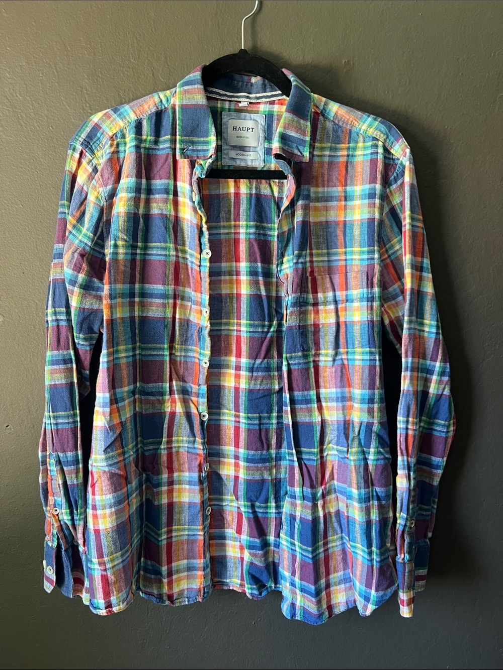 HAUPT Multicolor Plaid Button-Down Shirt - Blue/Multi